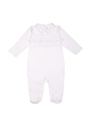 Macacão Bebê Comprido Algodão Pima Smock Bordado Blue Büp Baby