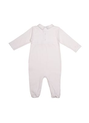 Macacão Bebê Comprido Algodão Pima Smock Bordado Blue Büp Baby