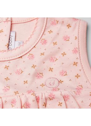 Vestido Body Algodão Pima Liberty Rosé Büp Baby