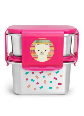 Kit Lanche (2 Potes) Aço Inox Zoo Lhama Skip Hop