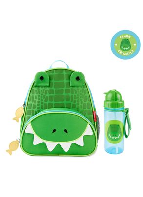 Kit Mochila Infantil e Garrafa Flip Zoo Crocodilo Skip Hop