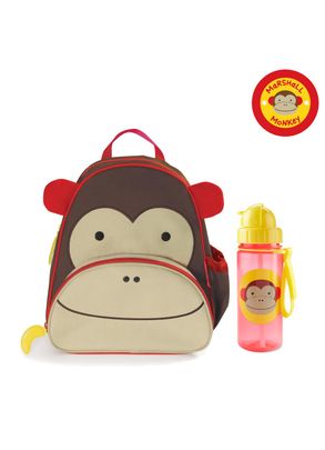 Kit Mochila Infantil e Garrafa Flip Zoo Macaco Skip Hop