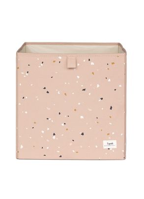 Cesto Organizador Quadrado Reciclado Estampa Terrazzo Rosa 3 Sprouts