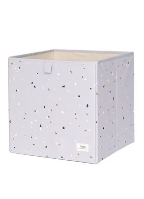 Cesto Organizador Quadrado Reciclado Estampa Terrazzo Cinza 3 Sprouts