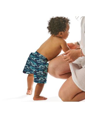 Bermuda de Banho Infantil Veste Fácil Ondas Green Sprouts
