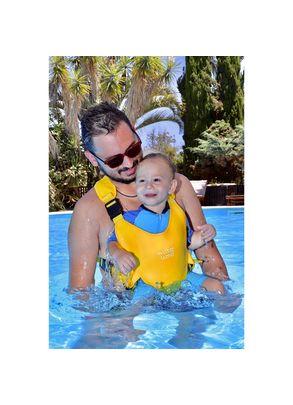 Canguru Impermeável para Bebê Passeio e Piscina em Neoprene Amarelo Waterland Baby
