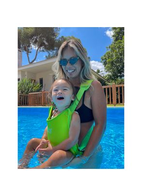 Canguru Impermeável para Bebê Passeio e Piscina em Neoprene Verde Waterland Baby