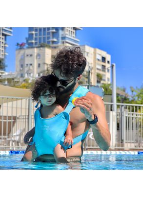 Canguru Impermeável para Bebê Passeio e Piscina em Neoprene Azul Waterland Baby