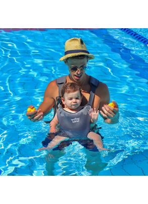 Canguru Impermeável para Bebê Passeio e Piscina em Neoprene Cinza Waterland Baby