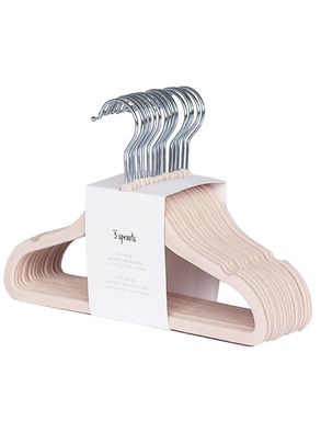 Cabides Antiderrapantes de Veludo Rose 3 Sprouts (15 Unidades)