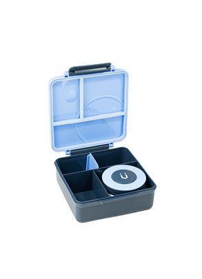 Bento Box com 3 Divisórias e Pote Térmico Azul Büp One