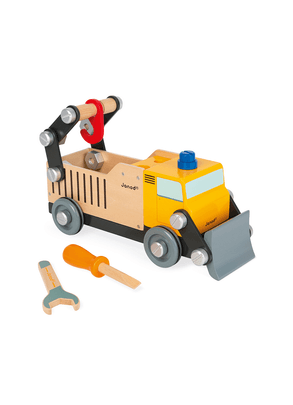 Brinquedo de Madeira Caminhão Trator de Construção Com 43 Peças Brico Kids Janod