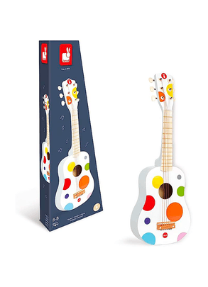 Brinquedo de Madeira Meu Primeiro Violão Branco Confetti Janod