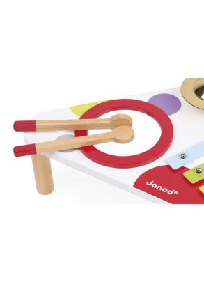 Brinquedo de Madeira Minha Primeira Mesa Musical 3 Instrumentos Confetti Janod