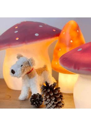 Luminária Abajur Infantil Cogumelo Rosa Cereja Média Egmont Toys