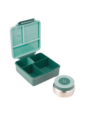 Bento Box Com 3 Divisórias e Pote Térmico Verde Büp One