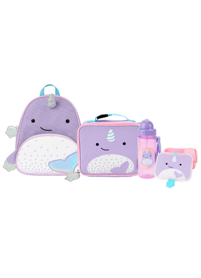 Kit Escolar Completo Com Mochila Infantil Zoo Baleia Narval Skip Hop