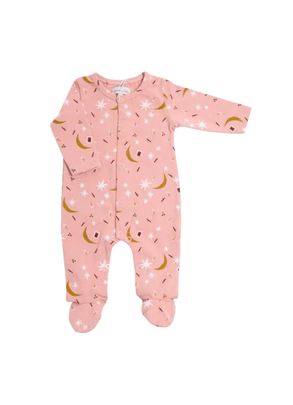 Macacão Céu Estrelado Rosa Aprés La Pluie Tam 1 Mês Moulin Roty