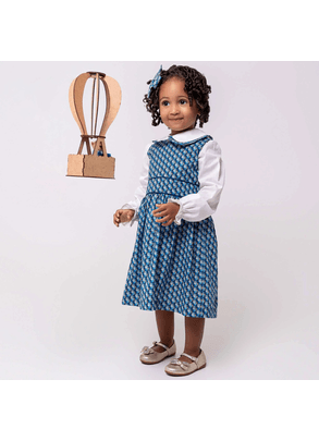 Vestido Infantil Gola Voil e Body Manga Longa- Bibe Tam 2 Anos