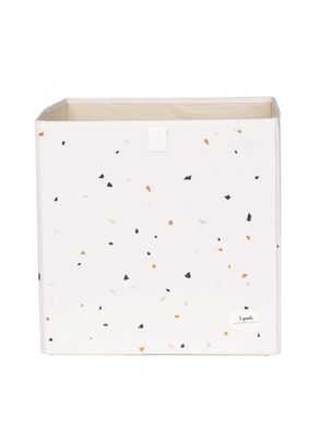 Cesto Organizador Quadrado Reciclado Estampa Terrazzo Creme 3 Sprouts