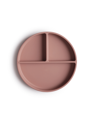 Prato de Silicone com Divisórias e Ventosa Rose Mushie