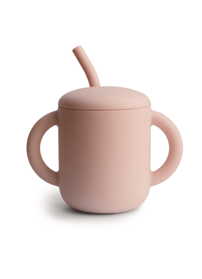 Copo de Treinamento com Canudo de Silicone Rosa Mushie