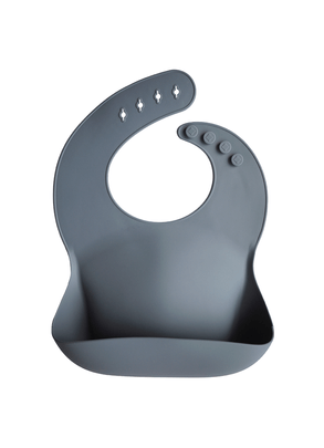 Babador Cata-Migalha de Silicone Azul Mushie