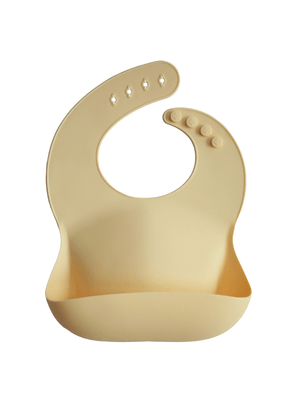 Babador Cata-Migalha de Silicone Amarelo Mushie