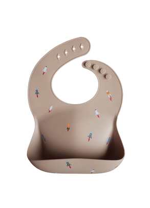 Babador Cata-Migalha de Silicone Marrom Foguete Mushie