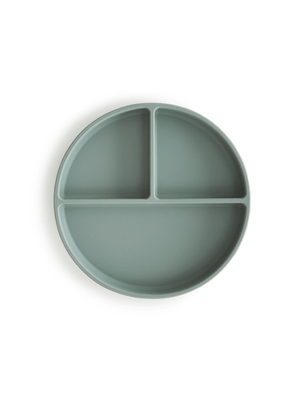 Prato de Silicone com Divisórias e Ventosa Verde Mushie