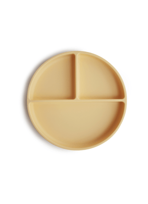 Prato de Silicone com Divisórias e Ventosa Amarelo Mushie