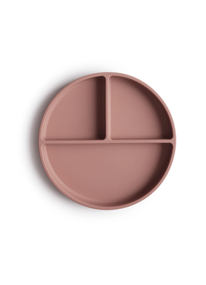Prato de Silicone com Divisórias e Ventosa Rose Mushie