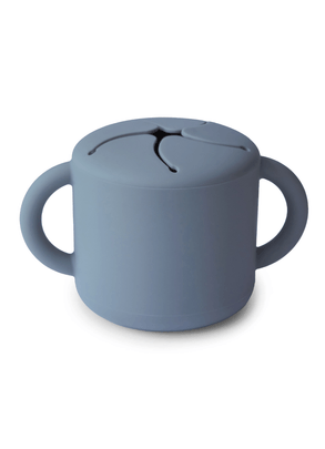 Porta Snack De Silicone Azul Mushie