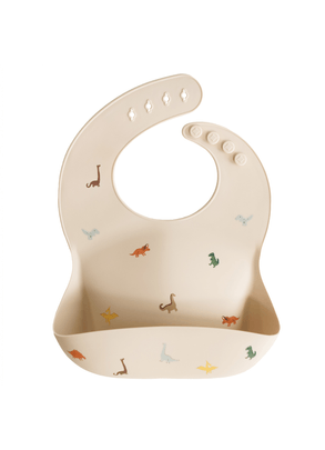 Babador Cata-Migalhas De Silicone Dinossauro Mushie