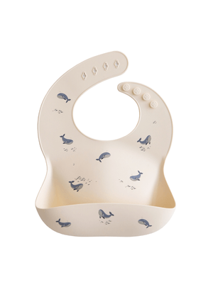 Babador Cata-Migalhas De Silicone Baleia Mushie