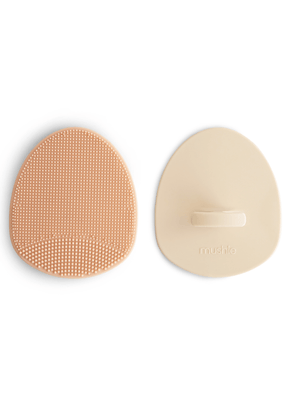 Escovas Para Crosta Láctea De Silicone Rosa E Areia Mushie