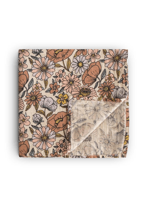 Manta Algodão Flores Retrô Mushie