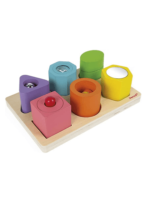 Brinquedo De Madeira Encaixa Formas Interativo 7 Peças Janod