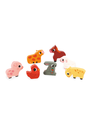 Brinquedo De Madeira Encaixa Formas Animais Na Fazendinha Janod