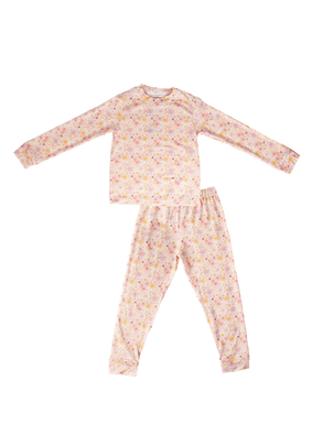 Pijama Manga Longa Infantil Floral Manu Bup Baby