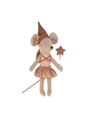 Kit Pelúcia Ratinha Fada Do Dente Com Caixa De Fósforo Rosé Maileg