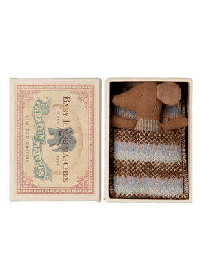 Kit Pelúcia Ratinho Bebê Com Caixa De Fósforo Rosé Maileg