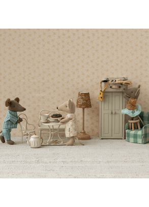 Brinquedo Kit Mini Mesa Banco E Cadeira Brancos Para Ratinho Maileg