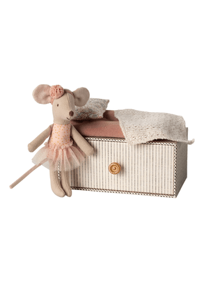 Kit Pelúcia Ratinha Dançarina Com Mini Cama Rosé Maileg