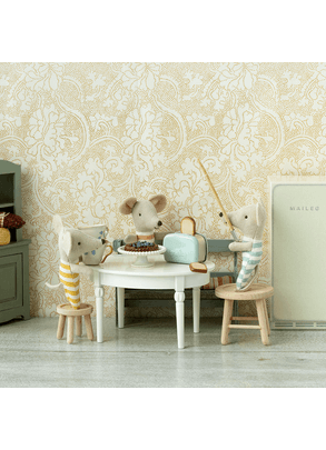 Brinquedo Kit Mini Torradeira Menta Com Duas Fatias De Pão Para Ratinho Maileg