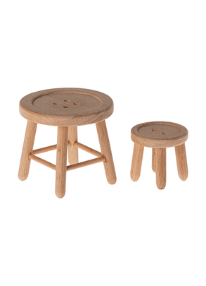 Brinquedo De Madeira Kit Mini Banquinhos Para Ratinho Maileg