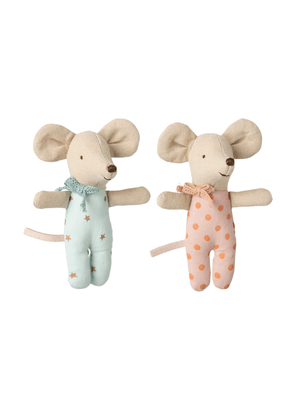 Kit Pelúcia Ratinho Gêmeos Com Caixa De Fósforo Maileg